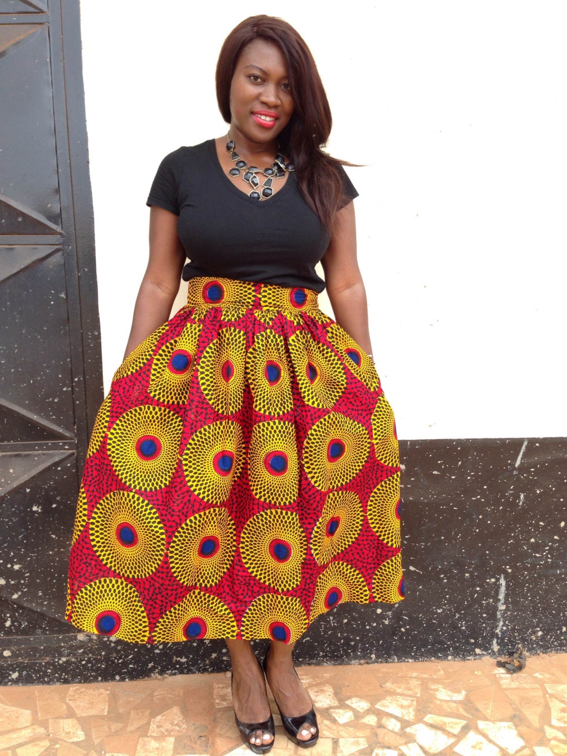 Zoey Ankara Tea Skirt / Ankara Skirt/ African Print Skirt