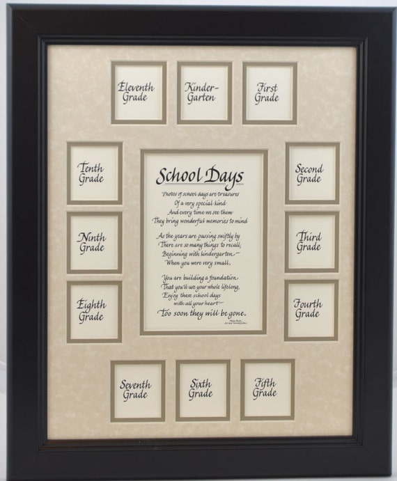 11x14 School Days K12 Wood Picture Frame 13 Openings Black