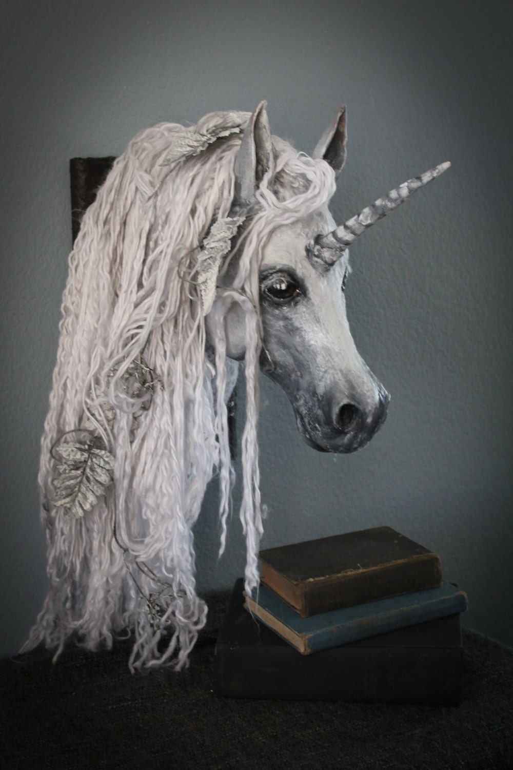 Original White Unicorn Head Wall mount Sculpture