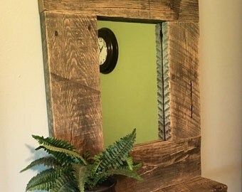 Rustic Wood Full Length Mirror Pallet Furniture Standing - Rustic Wood Pallet Mirror Wall Shelf Reclaimed Wood