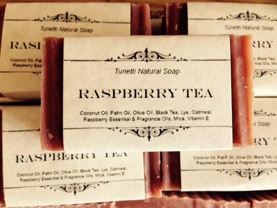 Natural Homemade Soap Raspberry Tea by tunetti on Etsy