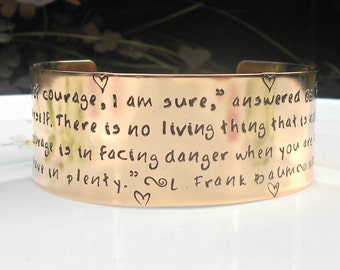 Wizard of Oz Jewelry, Wizard of Oz Gifts, L. Frank Baum, Wizard of Oz, Courage Jewelry, Inspirational Quote, Movie Quotes, Fandom Gifts