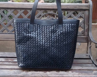 Woven Leather Tote Bag, Knitted Leather Tote Bag, Women Work Tote bag, Leather Tote Bag, Leather Laptop Bag, Women's Tote Bag.