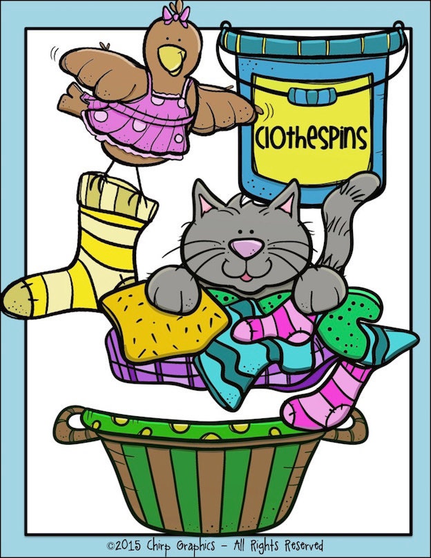 Laundry Day Clip Art Set Chirp Graphics