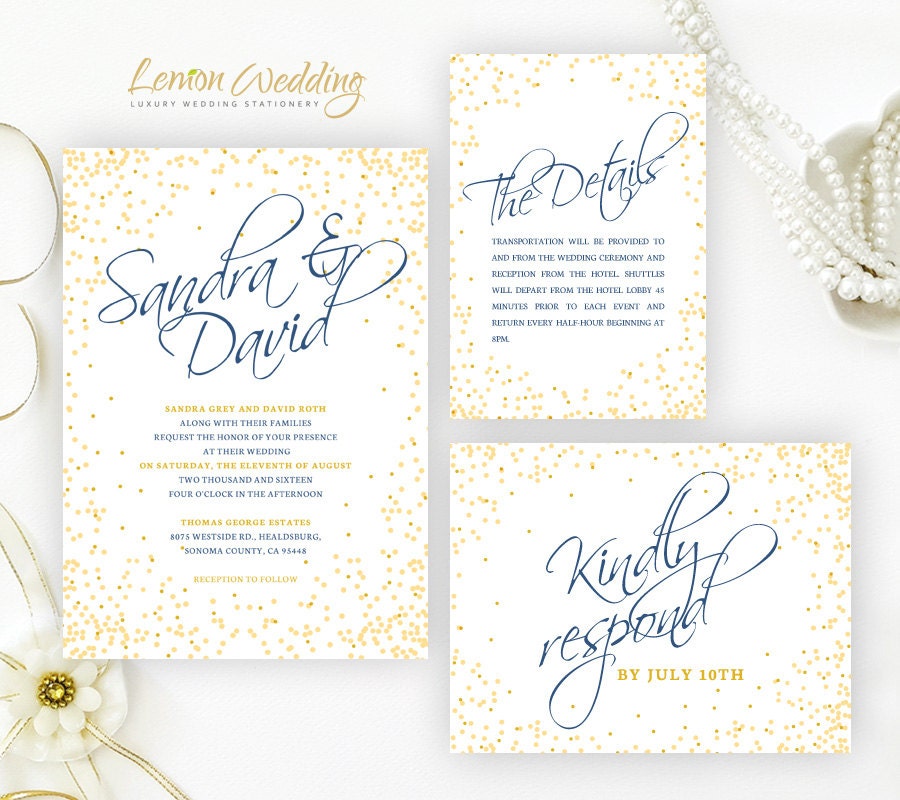 Royal Blue Wedding Invitation Kits 4