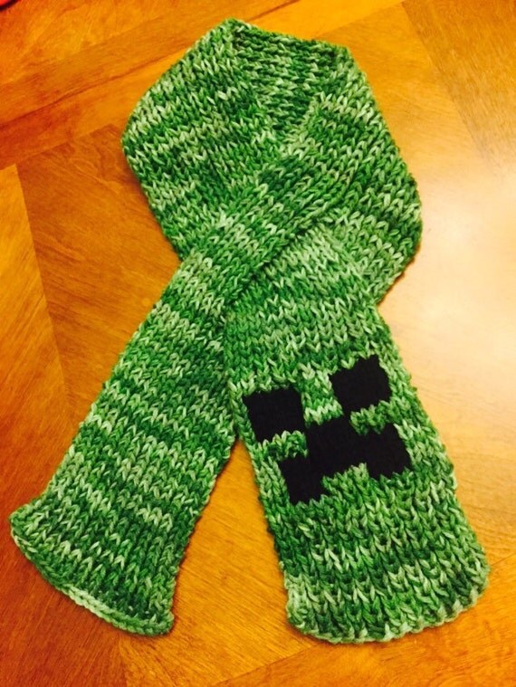 Minecraft Creeper Hand Knitted with double strands Scarf