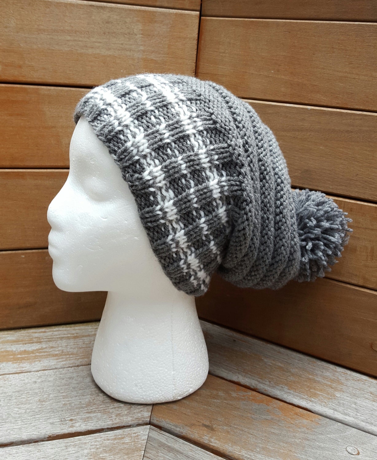 Gray hat / Slouchy Hat / Gray Beanie / Gray slouchy hat / Gray