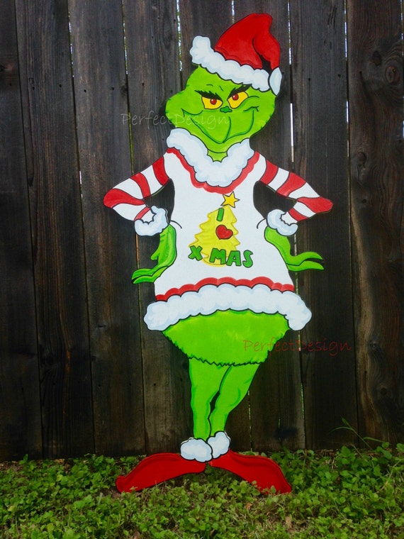 Grinch Ugly Sweater Yard Art