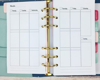 PERSONAL SIZE Planner Insert - Blank Weekly Layout