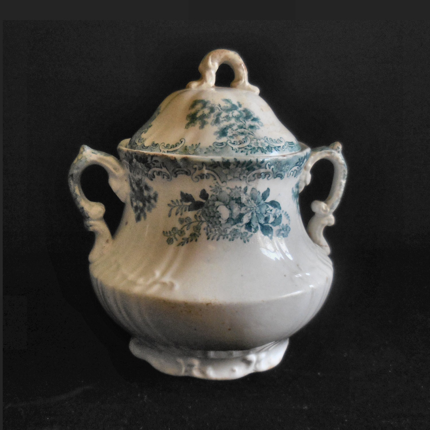 Antique Transferware Sugar Bowl by Pitcairns Pottery Tunstall England ...