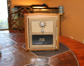 Oak with Brass Post Office Door Bank