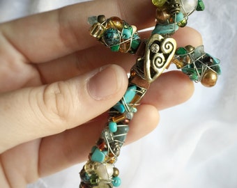 Unique Cross Wall Decor - Turquoise Cross - Christian Gifts for Graduation - Confirmation Sponsor Gift - Gift for Baptisms -