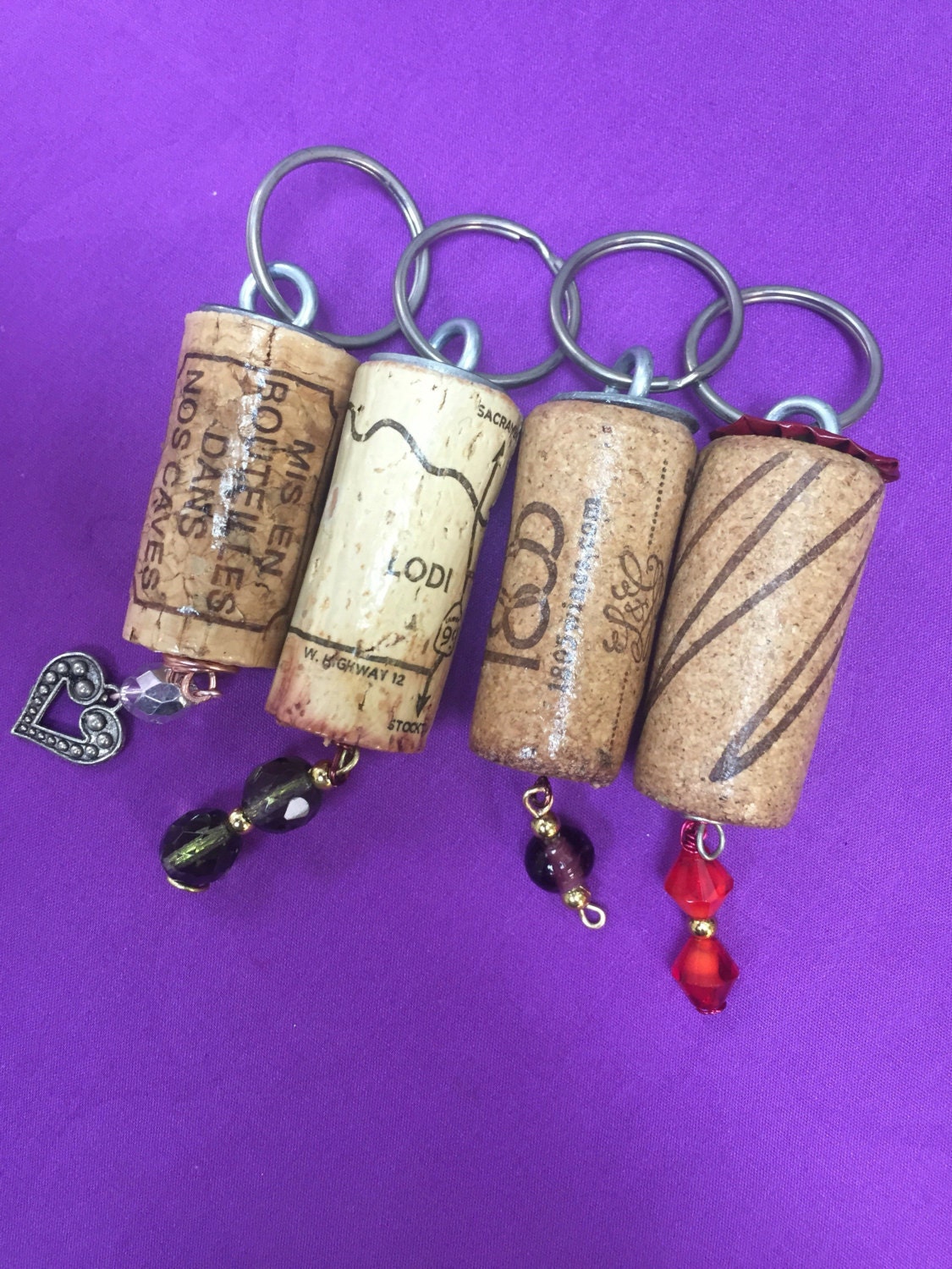 Wine Cork Keychains Recycled & Repurposed Party Favors