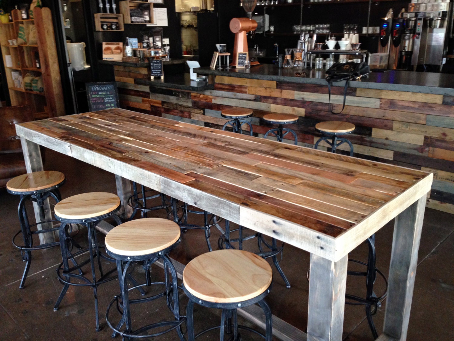 Reclaimed Wood Bar Counter Community Rustic Custom By Kasecustom