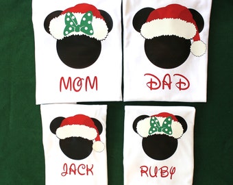 Matching Disney Mickey and Minnie Santa shirts, Family Disney Christmas Shirts, Disney Christmas Shirts, Matching Family Disney Shirts