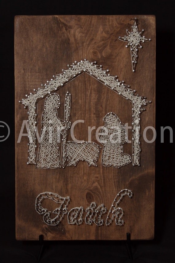 Custom Nativity String Art