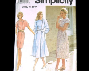 Uncut Simplicity Pattern 7754 Dress Slim or Full Skirt 8-14 KK Patron Vintage Sewing Pattern