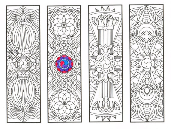 Coloring Bookmarks Vajra Mandalas Page 1 coloring for