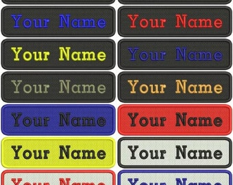 Name patch, custom name embroidered name tag, sew on name patches