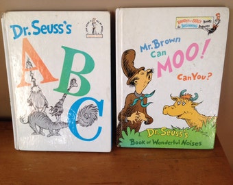 2 Vintage Dr Seuss Books ABC and Mr. Brown Can Moo