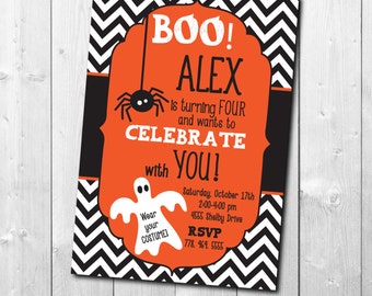 Halloween Birthday Invitation.."BOO!" / digital file / printable / wording can be changed