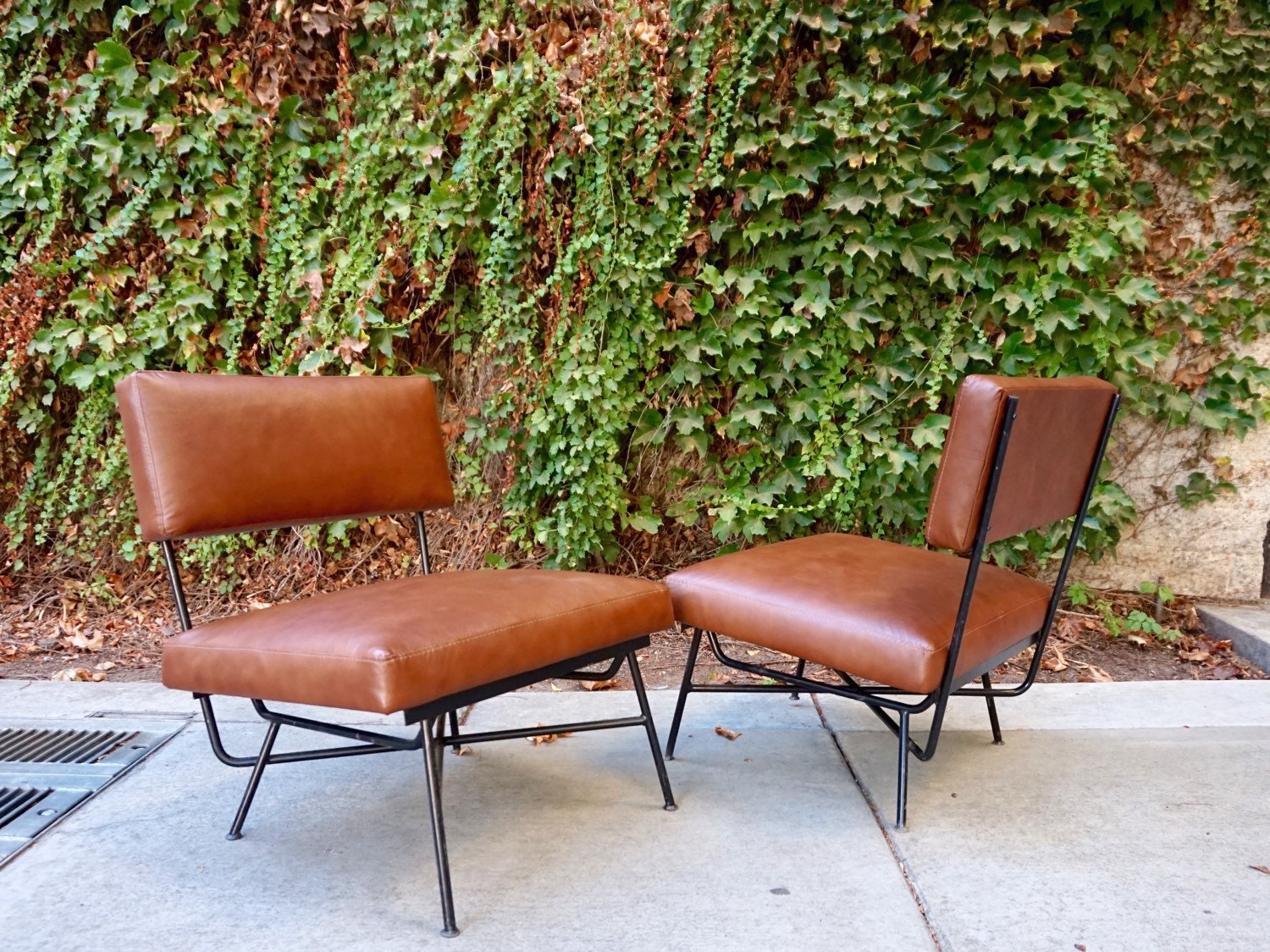 Mid Century Iron Lounge Chairs. Haute Juice
