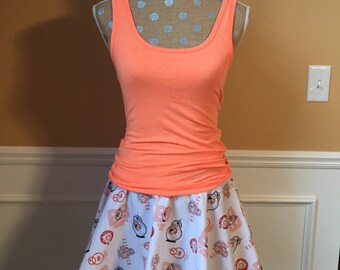 BB Unit Droid Robot Inspired Running costume outfit skirt and matching Tank