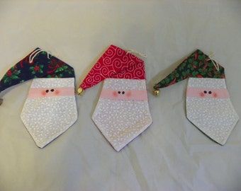 Santa Fabric Christmas Ornament