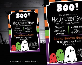 Halloween Party Invitation Kids - DIY Halloween Costume Party Invite - Halloween Invitations Printable - Spooky Halloween Invites