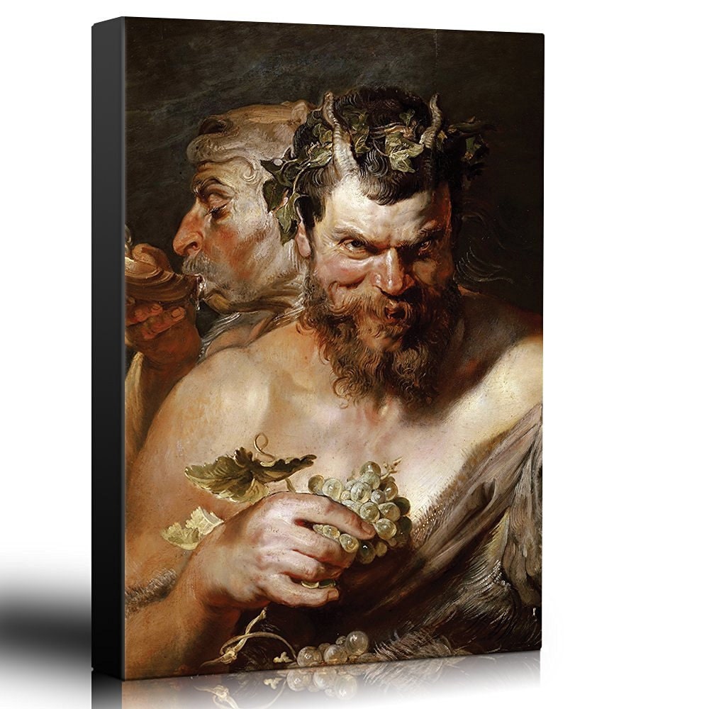 Oil Painting Of Two Satyrs By Peter Paul Rubens