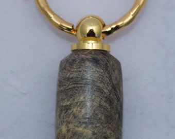 Hand Turned Ambra Burl Gold Key Ring