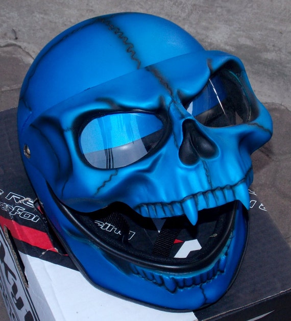 Motorcycle Helmet Skull Skeleton Visor Monster Shield by skull2210