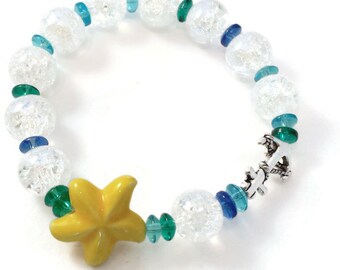 SS339 Elastic Ball & Ocean 2mm Bracelet main image 0