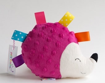 Fuschia hedgehog stuffed animal - Stuffed hedgehog - personalized stuffed animals - Pink baby shower gifts - sensory toy - baby comforter