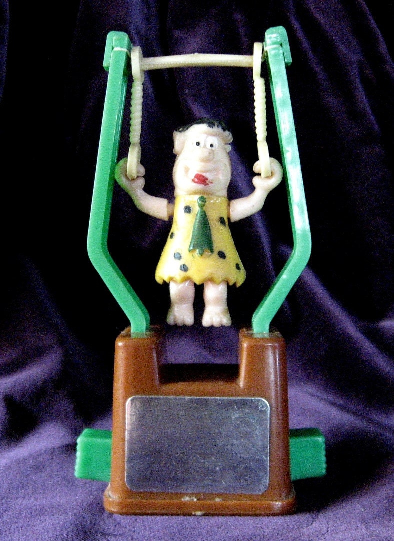 Fred Flinstone Tricky Trapeze toy by BlueMoonFinds on Etsy