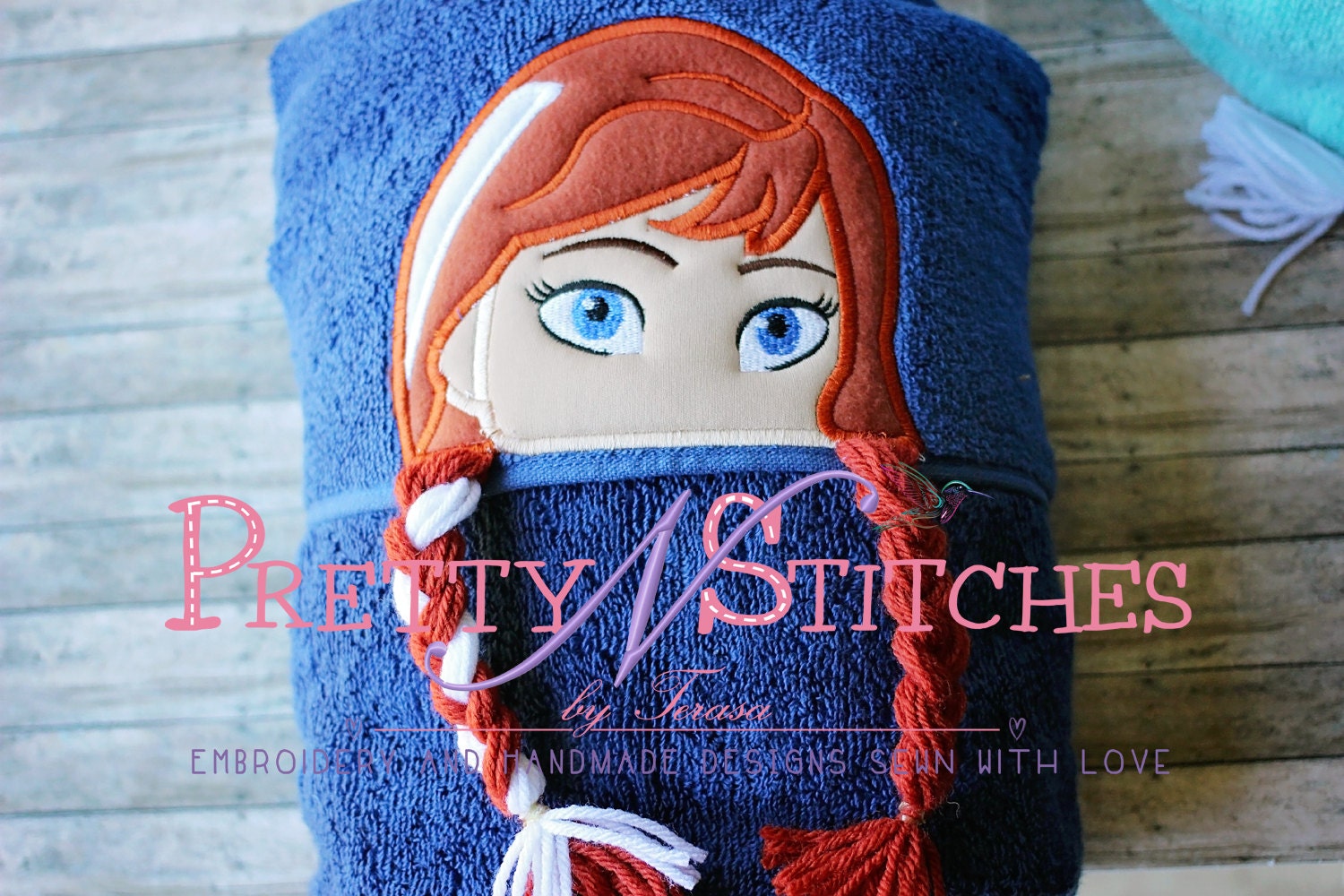 Ice Princess Peeker Applique Embroidery design 5X7 Hoop