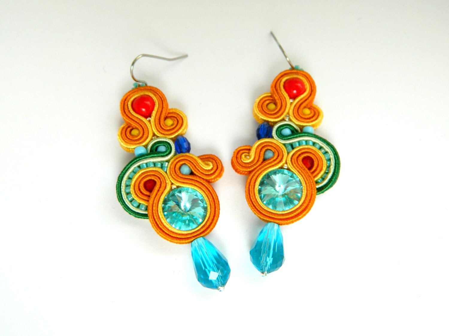 Rainbow earrings colored earrings statement earrings