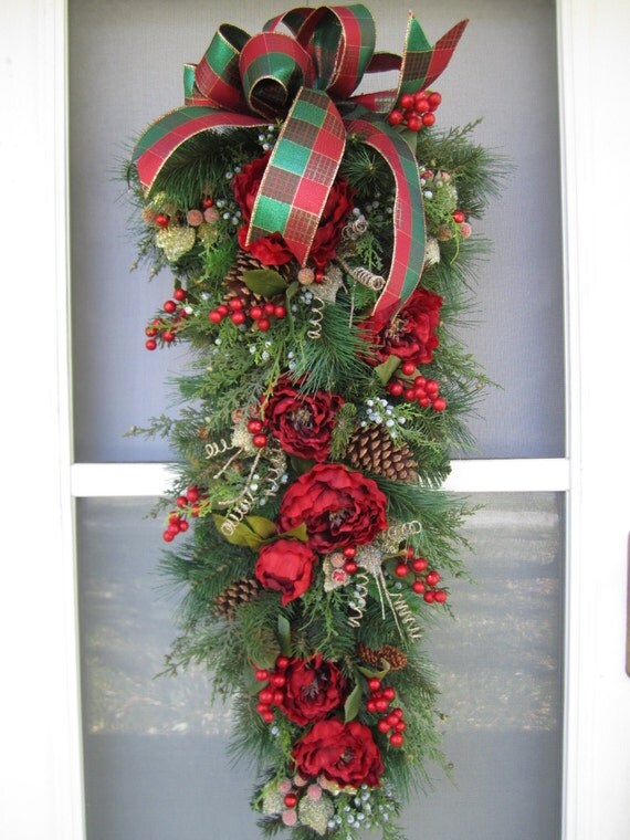 items similar to xl handmade floral swag winter wreath items similar to xl handmade floral swag winter wreath