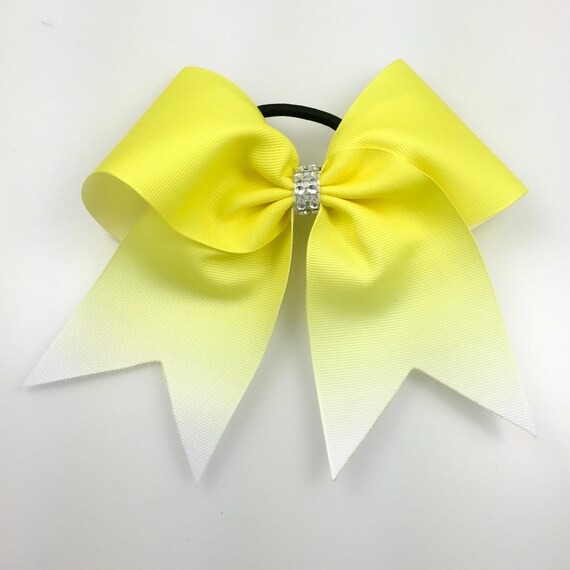 Yellow Ombre Cheer Bow Cheer Bows Yellow Cheer Bows with