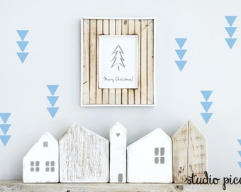 Tiny triple triangle wall decals, small triangle wall stickers #030