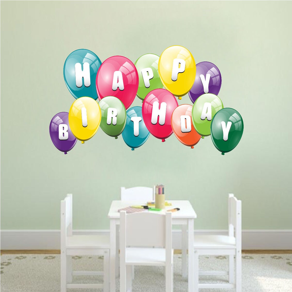 Balloon Decals Birthday Decals Happy Birthday Wall by PrimeDecal