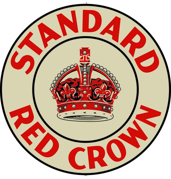 Standard Red Crown Gasoline 18 Inch Metal Advertising Sign