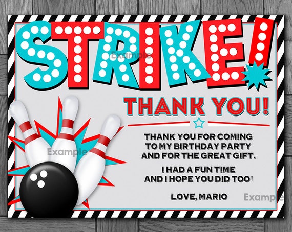 items-similar-to-thank-you-card-party-bowling-personalized-and