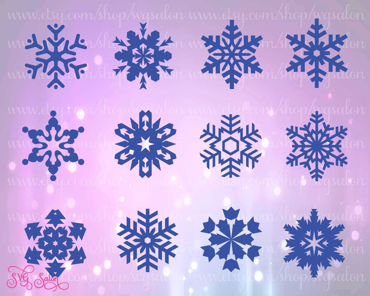 Download Snowflake / Frozen Vinyl Decal Cutting File Set in SVG by ...