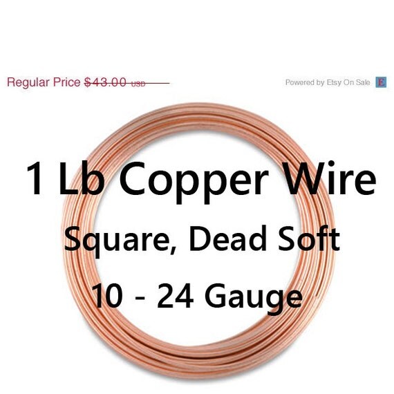 1 Lb Copper Square Wire Dead Soft 10 24 by CraftWireSupplies