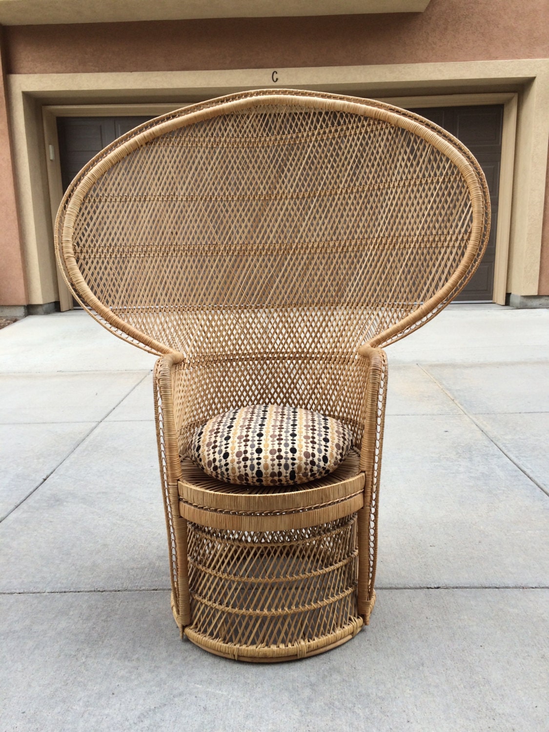 brown wicker furniture 1970's Peacock Chair – Wicker/Rattan | Haute Juice
