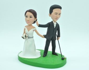 Customized cake topper, Wedding Golf Cake Topper , wedding topper, wedding toppers cake toppers wedding laptop cake topper Custom bobblehead