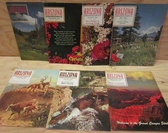 Lot of 7 Arizona Highways Magazines Vintage Issues Years 1965, 1966 and 1969