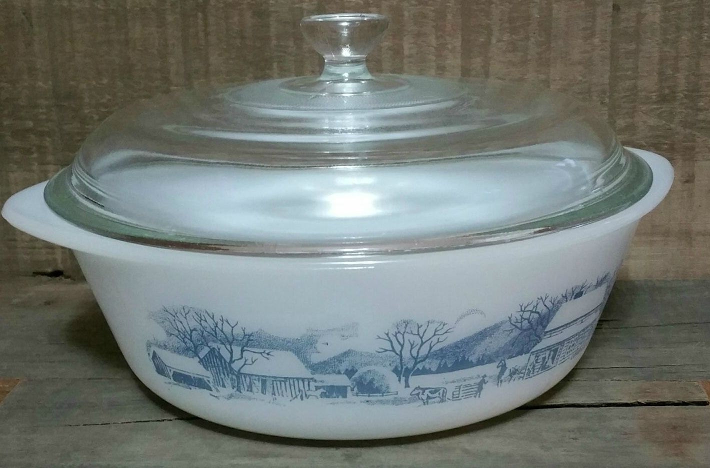 Vintage Glasbake Milk Glass 1 1/2 Quart Casserole Dish