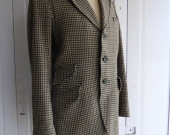 Vintage mens Windsor Riding Jacket wool blend dogtooth hacking jacket size M (38" chest)